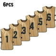 thumbnail image 1 of Tignapoo Set of 6 Adult Double-Sided Team Vests with Numbers 1-6 in Earth Gold Color - Breathable Fabric for Sports Activities Like Football and Basketball, 1 of 6