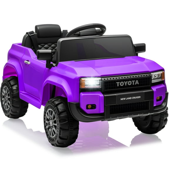 12V Ride on Cars with Remote Control, Licensed Toyota LC250 2024 Ride on Toys Vehicle with Bluetooth, Music, AUX/USB Port, Powered Kids Electric Car for Toddlers Boys Girls Ages 3-5 Gift, Purple