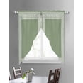 thumbnail image 3 of Cameo Brown Greek Key Swag Valances for Windows, Geometric Greece Ancient Farmhouse Geo Rod Pocket Sheer Valances for Windows, Swag Toppers Light Filtering for Kitchen Living Room 2 Panels 36''x63'', 3 of 6