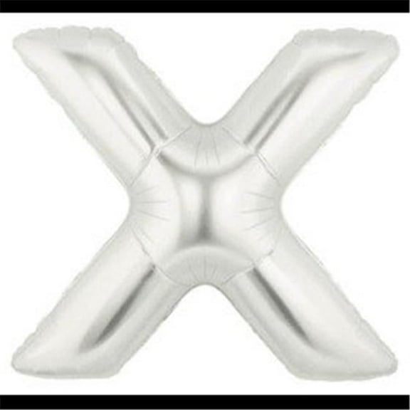 40 inch Letter X - Silver Megaloon Betallic Foil Mylar Balloon - Party Supplies Decorations