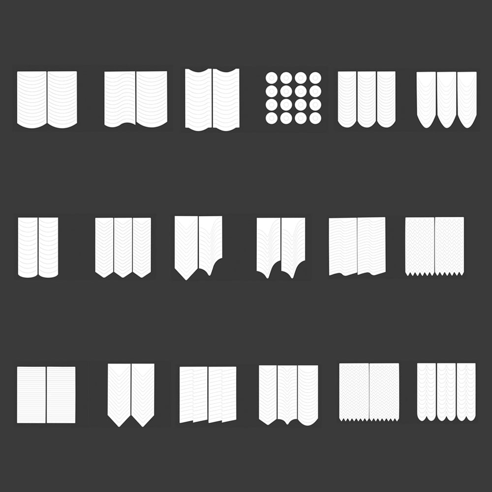 Carevas French Nail Stickers18 Sheet Self-adhesive Manicure Art Nail