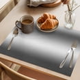 thumbnail image 3 of Black Grey Ombre Placemats Set of 8 Contemporary Abstract Gradient Place Mats Indoor Wipeable Table Mats Washable Cloth Dining Table Placemats for Kitchen Holiday Party Home Decor 13x19 Inch, 3 of 9