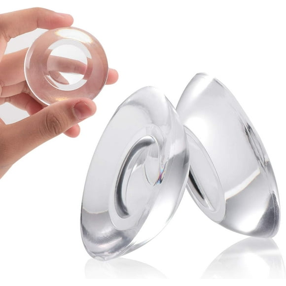 Smooth Touch Dome Tiles for Wall Protectors, Clear 9PCS Transparent Glass Magnification Effect, Ultra-Soft and Long-Lasting, Reusable and Washable, Damage-Free Protection for