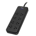 thumbnail image 2 of Regleta de alimentación con protector contra sobretensiones Philips EZfit de 8 salidas, color negro, 2 of 7