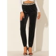 thumbnail image 4 of Pantalones Largos de Terciopelo Allegra K Con Corazones para Mujer Negro XL, 4 of 6