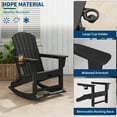 thumbnail image 4 of Folding Adirondack Rocking Chair with Retractable Ottoman and Dual Cup Holders – Heavy Duty All-Weather HDPE Patio Lounger, Comfortable Outdoor Rocker for Garden, Deck, or Porch, Black, 4 of 5