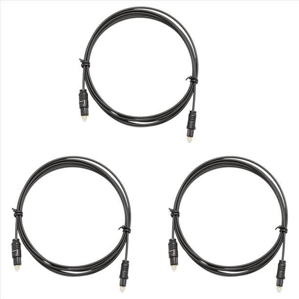3X Cable de Audio de Fibra Óptica Digital de 3 Metros SPDIF OD2.2 TOSLINK-TOSLINK Cable Chapado en para Conectar A DVD CD