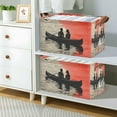 thumbnail image 2 of Yayeee Foldable Storage Basket for Shelves with Handles Waterproof Cloth Bins, Illusionary Boat, 2 of 7