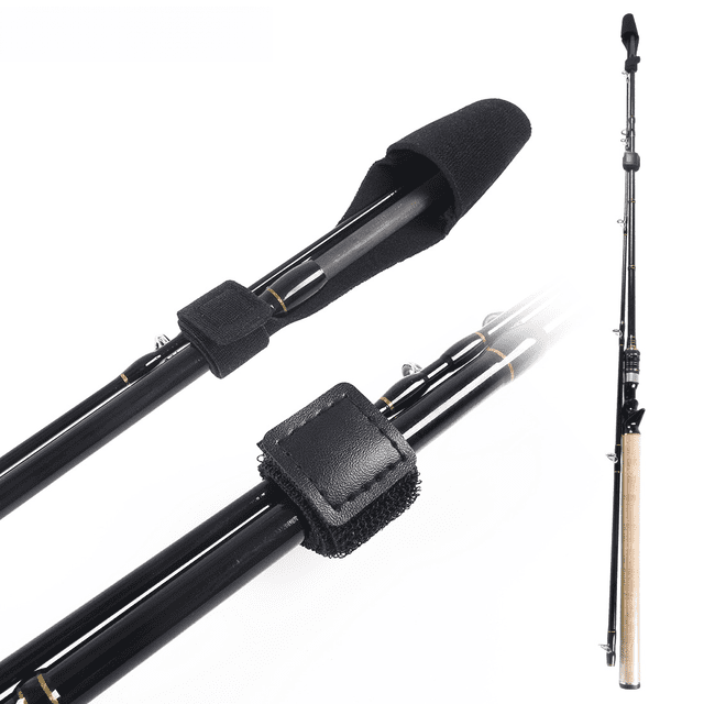 Paquete de caña de pescar asiática Road con funda protectora para caña de pescar, amarre de velcro elástico alto, caña con aparejos de pesca, accesorios de pesca