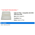 thumbnail image 2 of Cabin Air Filter - Compatible with 2002 - 2006 Acura RSX 2003 2004 2005, 2 of 2