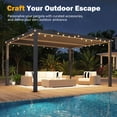 thumbnail image 4 of MELLCOM Pergola Louvered 10x12, Hardtop Pergola with Adjustable Roof for Sun & Rain Shade, Outdoor Gazebo with Integrated Drainage System, Modern Rustproof Patio Canopy Carport, 4 of 8
