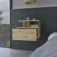 thumbnail image 3 of 12" Beige One Drawer Faux Wood Nightstand, 3 of 10