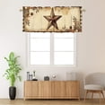 thumbnail image 2 of Western Texas Star Rod Pocket Thermal Insulated Curtain Valance Vintage Plaid Farmhouse Flowers Window Treatment Valance Curtains for Bathroom 54 by 18 in, 1 Panel, 2 of 6