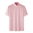 thumbnail image 5 of MQLKF Male Spring And Summer Knitted High Neck Short Sleeve Solid Color Pleated Round Neck Casual T Shirt Top Breathable Casual Soft Men's Clothes, 5 of 5