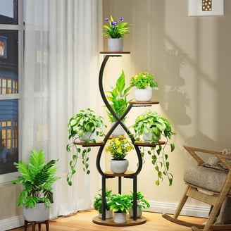 indoor plant racks Plant Stand Indoor With Grow Lights, 8 Tiered Indoor Plant Shelf, 61" Tall Plant Stand For Indoor Plants Multiple, Metal Plant Flower Holder Stand, S