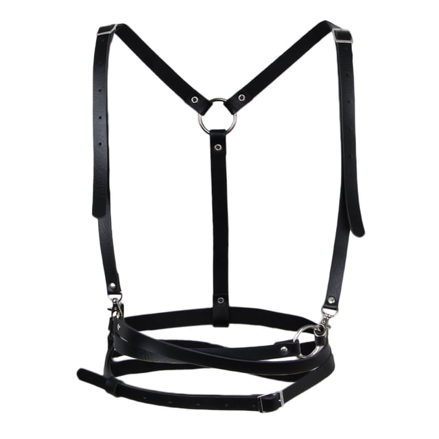 Harnais en Cuir pour Poitrine Bretelles Réglables Ceinture Costumes
