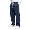 thumbnail image 3 of Danhjin Men's Corduroy Pants Causal Straight Leg Fall Winter High Elastic Waist with Drawstring Pants Solid Color Comfy Trousers, 3 of 8