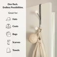 thumbnail image 5 of Over The Door Hook Rack Chrome Finish with 2 White Ball Ends, 5 of 8