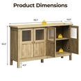 thumbnail image 6 of May in Color 55'' Sideboard Buffet Cabinet with Adjustable Shelves and Acrylic Accents, Wood Credenza for Living Room, Entryway, Dining Room, 6 of 11