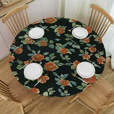 

Tllo0ord Summer Round Table Cloths for Indoor Restaurant Cafe Canteen or Outdoor Terrace Party 38-42