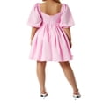 thumbnail image 4 of PENGXIANG Robe Courte à Manches Bouffantes Imprimé Floral Col Carré Robe Tutu Féerique Douce Robe de Soirée Rose 2TG, 4 of 7