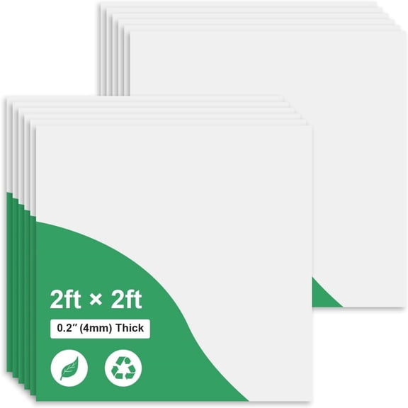 Smooth White Drop Ceiling Tile 2ft x 2ft, Ceiling Panel 24 x 24in – Waterproof, Washable and Fire-Rated to Prevent Breakage- Cover 48 Sq. Ft-Package of 12 Tiles