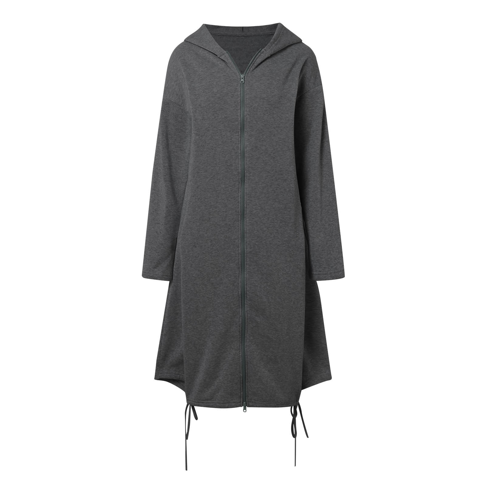 Ediodpoh Women’s Loose Zippered Long Cardigan for Women Sweatshirt Jacket Hooded with Pockets GY1 M