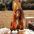 thumbnail image 2 of Happy Thanksgiving Day Turkey Pumpkin Design Sleeveless Dress Woman Fashion Long Dresses Women's Summer Suit Dress 2025, 2 of 7