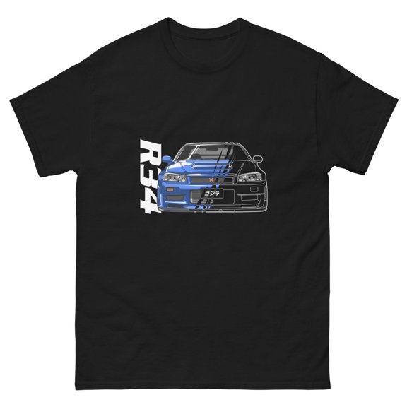 R34 GTR Skyline inspired T-shirt (Black, S)