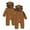 Brown, variant on Kaemgyyd 2 PC Newborn Baby Boys Girls Snowsuit Cute Fleece Lined One-Piece Jumpsuit Outfits Winter Warm Hooded Romper for Infant