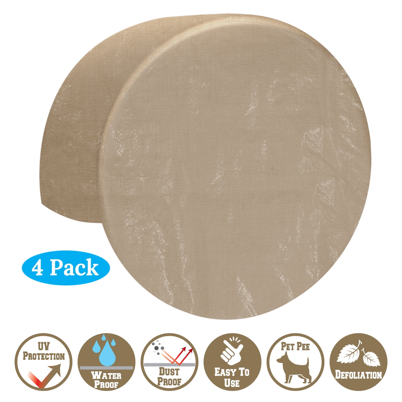 Sunrise 4pcs Wheel Tire Covers Waterproof Sun Tire Protector for Auto Truck Car Camper Trailer Boat, Taupe (24''-26'')