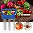 thumbnail image 6 of 1 Pc Onion Holder for Slicing Onion Slicer Holder Onion Cutter Vegetable Chopper Stainless Steel Tomato Slicer Vegetable Cutter for Potato, Avocados, Eggs, Food Slicer Assistant Tool for Fruit, Blue, 6 of 7