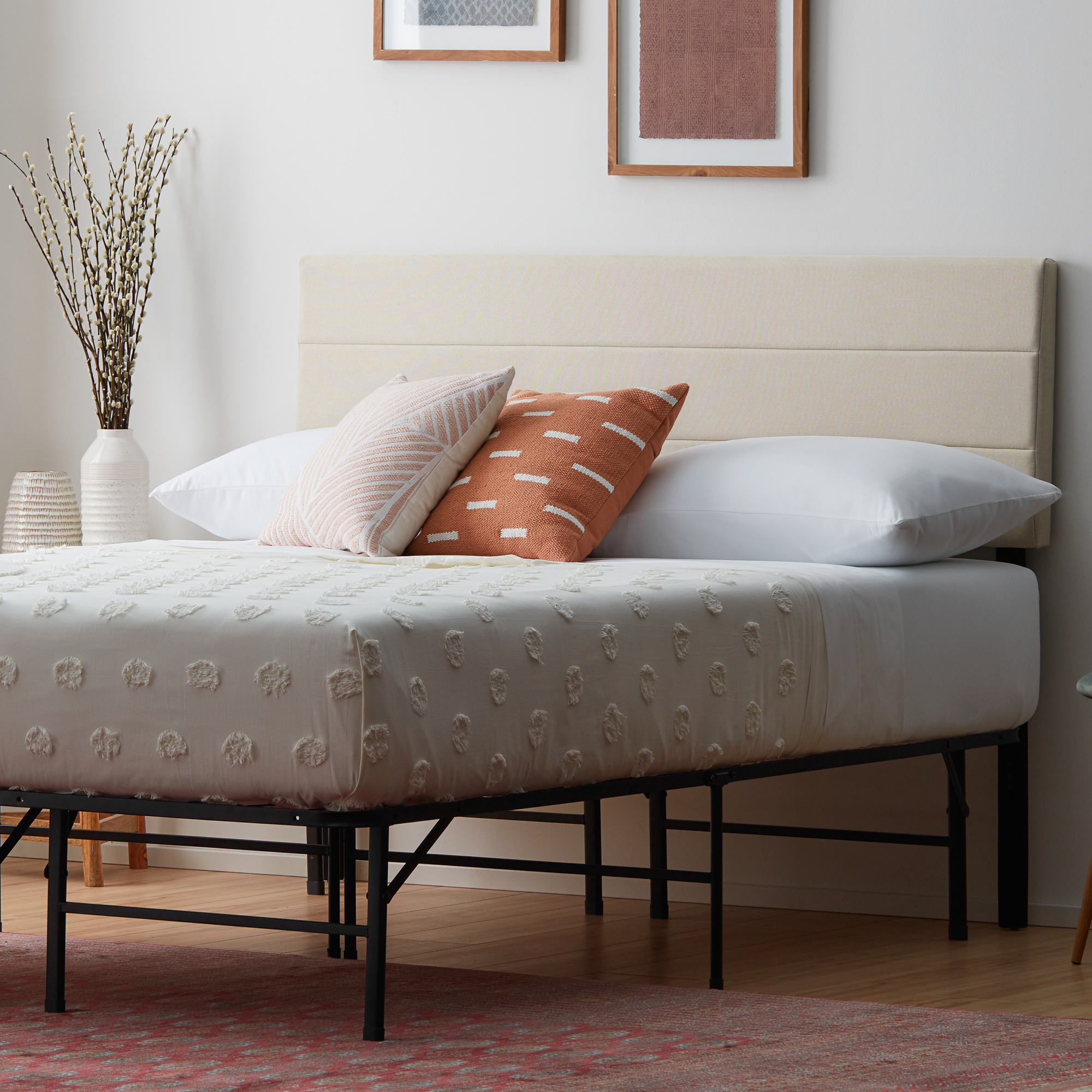 Rest Haven 3 Channel MidRise Headboard Twin/Twin XL, Cream Walmart