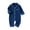 Dark Blue, variant on FUNDUFI Baby Girls Romper Short Sleeve Casual Solid Color Pajamas Romper Soft Loose Fit Summer Pjs Jumpsuit for Girl 0-3 Months