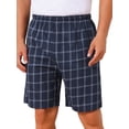 thumbnail image 1 of Pantalones cortos de pijama de cuadros casuales de verano para hombres con cintura elástica 30 Azul oscuro, 1 of 6