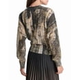 thumbnail image 2 of DKNY womens  Brushed Printed Mohair-Blend Sweater, s, Black, 2 of 3