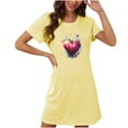 thumbnail image 1 of Camisón corto de talla grande para mujer, camisón de manga corta con estampado de pecho a la moda, camisón para mujer, 1 of 2