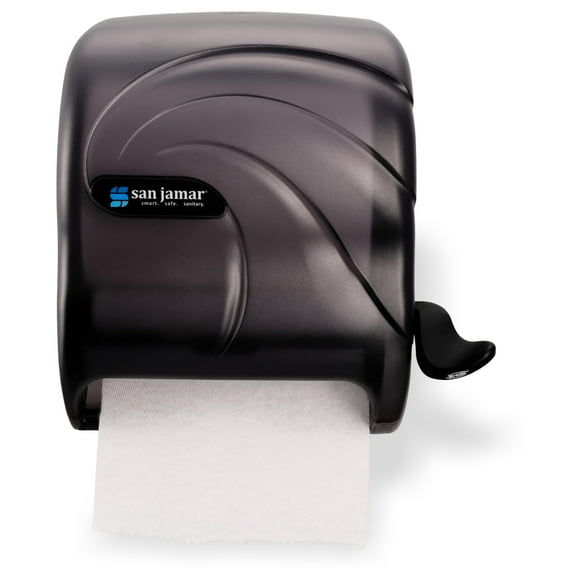 San Jamar Distributeur de Serviettes en Papier Oceans Element s'Adapte à Toutes les Tailles avec Levier pour Salle de Bain, Cuisines et Restaurants, Plastique, 8.5 x 12.5 x 12.75 Pouces, Perle Noire