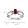 thumbnail image 2 of Solid 14k White Gold 6x4mm Oval Created Ruby Diamond Ring Band Size 8.5 (.034 cttw.), 2 of 3