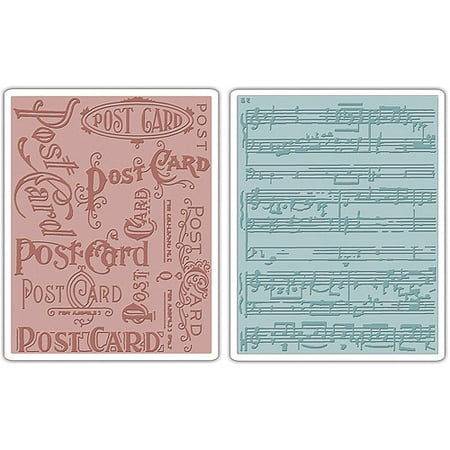 Tim Holtz Alterations Texture Fades Embossing Folders, Postcard & Sheet Music