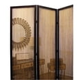 thumbnail image 2 of Benjara BM26648 4 Panel Wooden Frame Room Divider with Vertical Braided Rope Design, Brown, 2 of 2