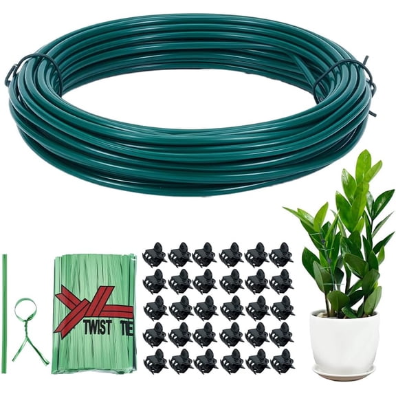139.4Ft Plant Stakes Cuttable Bendable Plant Stakes Roll Sturdy Garden Orchid Stake Poles Plant Support Orchid Stakes with 800pcs Twist Ties 30pcs Clips for Plants Potted Gardening Decor