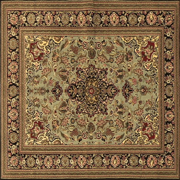 Ahgly Company Machine Washable Indoor Square Animal Brown Traditional Area Rugs, 6' Square
