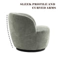 thumbnail image 4 of Kidol & Shellder Swivel Accent Chair Furry Round Barrel Chair 360 Degree Sofa Club Armchairs for Living Room Bedroom, Gray Green, 4 of 6
