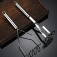 thumbnail image 2 of Stainless Steel Potato Masher Manual Fruit Vegetable Pressure Mud Machine Kitchen Children Food Crusher Complementary Gadget, 2 of 6