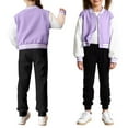 thumbnail image 5 of MEZZALL Stylish Girls Baseball Jacket Casual Autumn Lightweight Crop Outerwear Comfortable Toddler Kids Daily Wear And Outdoor Activities Versatile Long Sleeve Tops Coats, 5 of 6