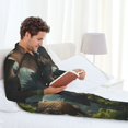 thumbnail image 6 of Vsdgher Forest Stone-Colored Dragon Mens Pajama Set, Soft Warm Long Sleeve Sleepwear, Cozy Button-Down Pjs for Men-X-Large, 6 of 7