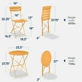 thumbnail image 3 of Best Choice Products 3-Piece Small Bistro Set, Folding Patio Furniture Set of 2 Chairs and Table - Marigold, 3 of 9