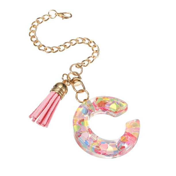 Cadena de Taza Letra C, Cadena de Bolsa, Cadena de Llave, Accesorios Decorativos Lindos (Con Forma de Corazón)