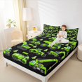 thumbnail image 4 of Homewish Car Theme 3pcs Twin Sheet Sets For Teens Boys Girls,Cartoon Green Truck Twin Fitted Sheet,Construction Vehicles Breathable Flat Sheet,Microfiber Bedroom Decor, 4 of 7